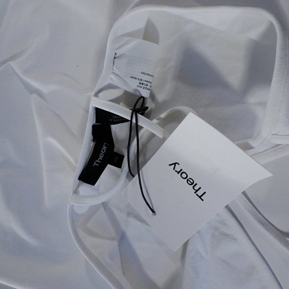 Theory Jade tubular tank Criss Cross Cami Tank Top White One Size NWt 130 - Picture 10 of 10